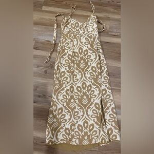 American Eagle Catie Corset Printed Column Midi Dress